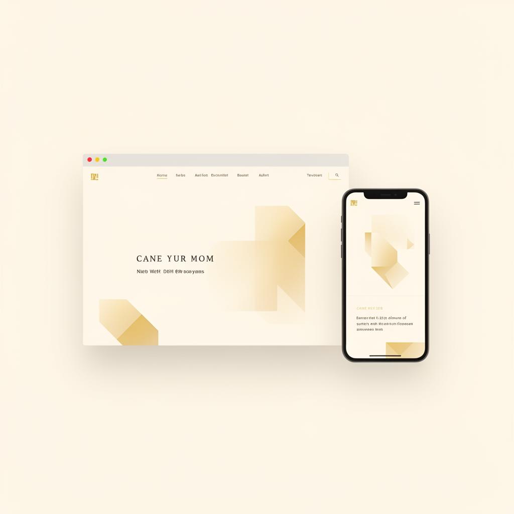 Modern website designs shown on laptop and phone mockups